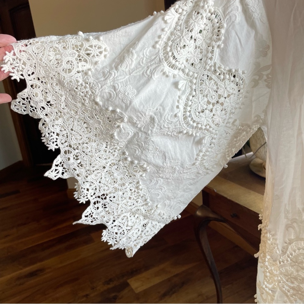 Anthropologie Eberjey Castaway White Cotton Lace Tunic Top Coverup sz M/L - Picture 4 of 12